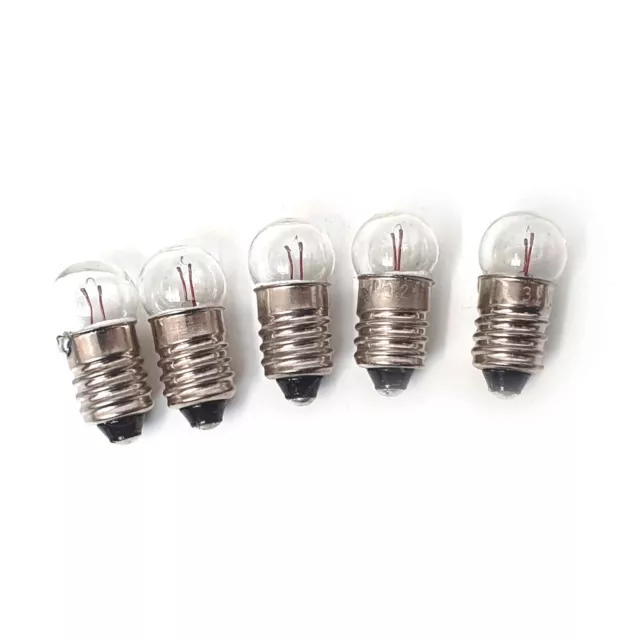 MES Screw Base E10 Lamp Bulb 11mm Diameter Choose Voltage 1.5V-24V - Pack of 5