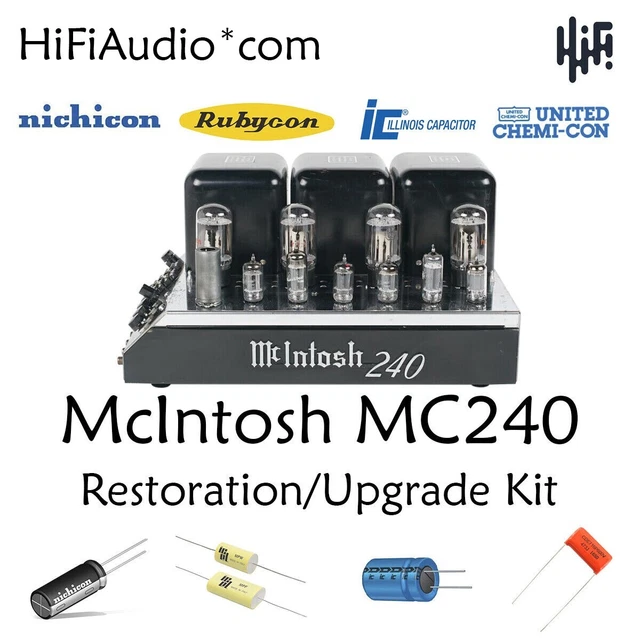 MCINTOSH MC240 AMPLIFIER restoration cap repair service rebuild kit