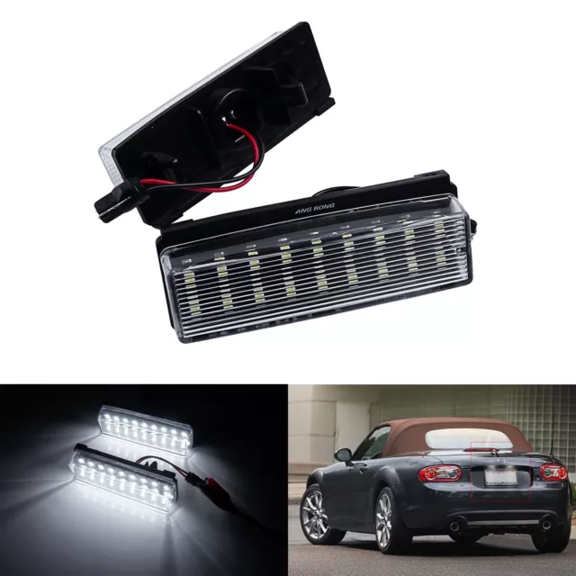 No Error LED License Number Plate Light Lamp White For 2005-15 Mazda MX-5 MK3 NC