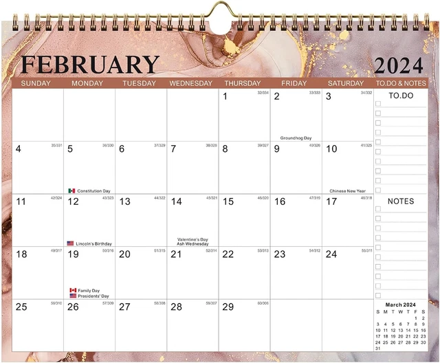 WALL CALENDAR FROM January 2024 June 2025 TearOff Monthly Desk
