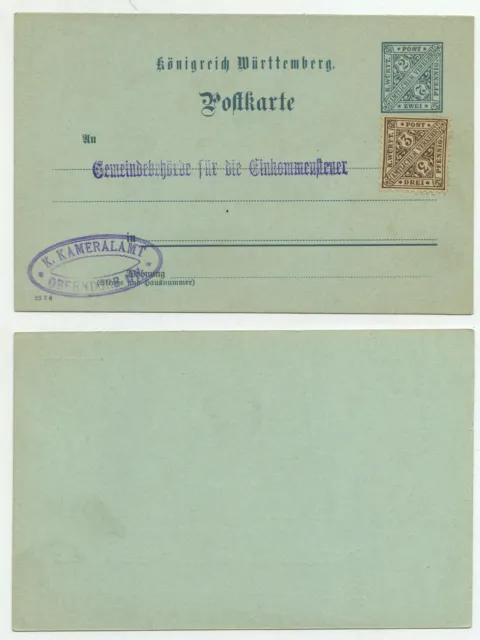 81286 - Ganzsache DP 32 - ZuF - Postkarte Kameralamt Oberndorf - ungebraucht