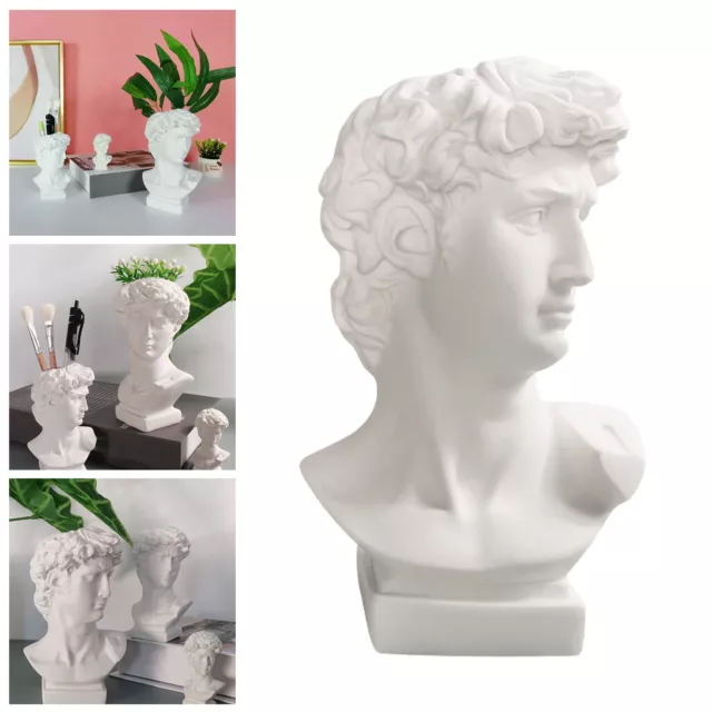 Greek Mythology David Plants Pot Flower Vase Decorative Bust Statue Planter