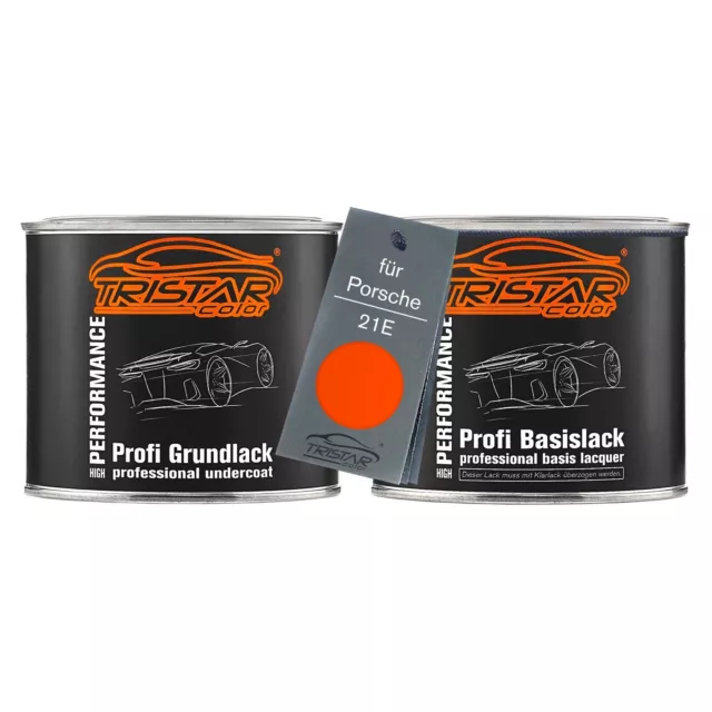 Autolack Set Dose spritzfertig für Porsche 21E Blutorange Grund Basislack 1,0L