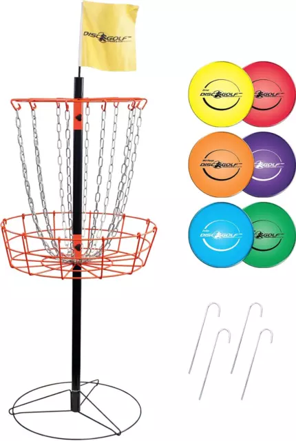Park & Sun Sports Portable Frisbee/Disc Golf Steel Target Goal with Basket