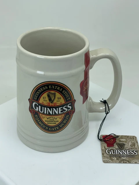 Tasse Guinness Céramique Noir Brillant - Forme Fût, Logo Classique, 0.33L, Passe Lave-vaisselle