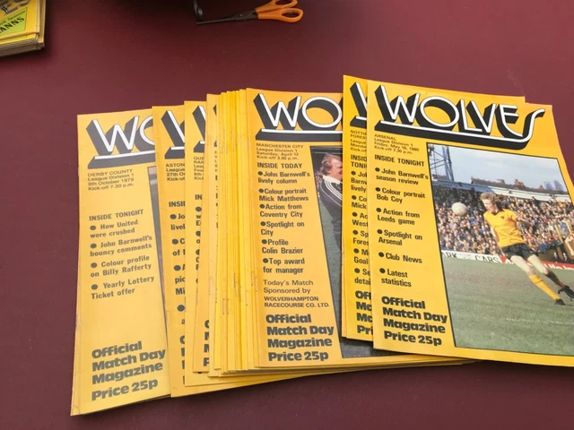 WOLVERHAMPTON WANDERERS / Wolves Programmes full season 79/80 all