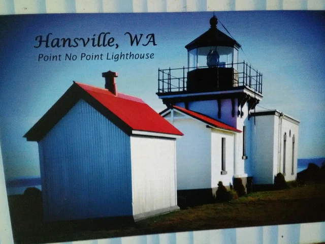 new POST CARD AERIAL VIEW POINT NO POINT LIGHTHOUSE HANSVILLE  WASHINGTON