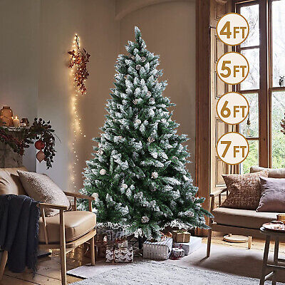 Árbol de Navidad nieve flocante conos de abeto árbol de Navidad artificial árbol decorativo DE