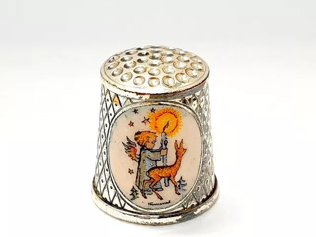 Hummel Fingerhut Christmas Versilbert Silver Plated Thimble Limited Edition 1989