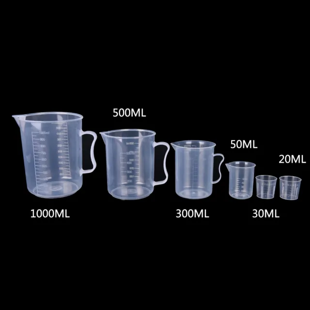 20/30/50/300/500/1000ML Plastic Measuring Cup Jug Pour Spout Surface Kitch TK^^i