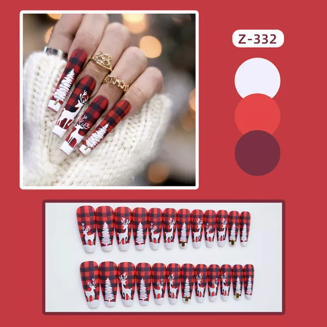 Decorazione unghie artificiale Natale unghie finte per stampare unghie -