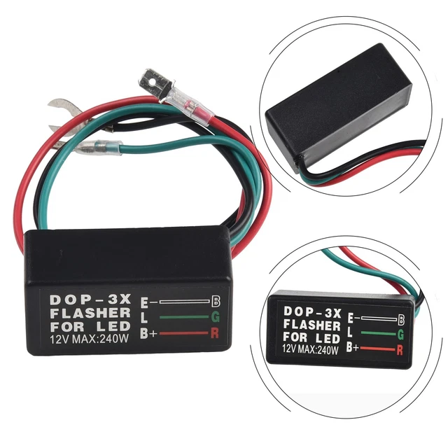 Relais Clignotant LED Réglable 12V/24V - 3 Broches Pour Moto Et Voiture - Résout Clignotement Rapide - 12