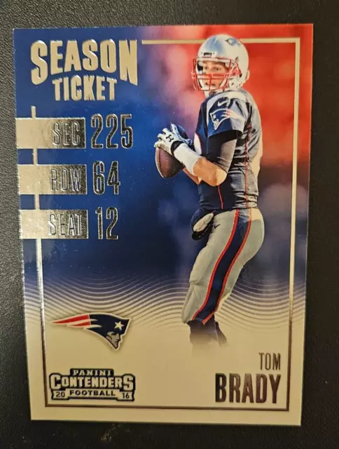 2016 Panini Contenders #58 Tom Brady (Season Ticket) New England Patriots!