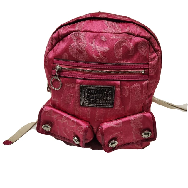 Coach Poppy Storypatch, Limited Edition, Hot Pink Glam Backpack 15387