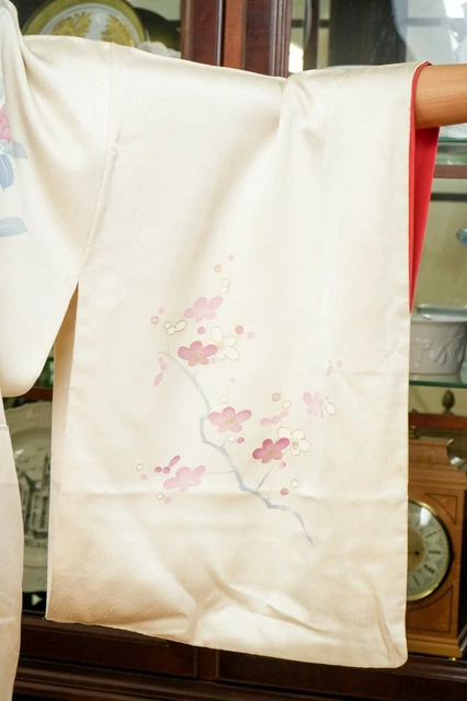 Dear Vanilla Japanese Silk Kimono Women's Robe Gown Authentic Japan Vintage Mint 5