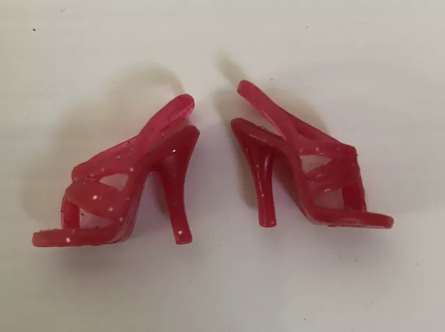 Mattel Barbie Doll Shoes Fashionistas Fashion Fever PINK STRAPPY HEELS