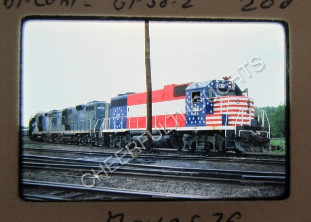 Original '76 Kodachrome Slide BM Boston Maine 200 GP38-2 Bicentennial     38W46