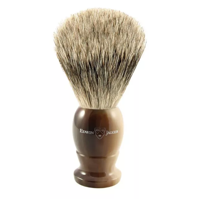 Edwin Jagger - Imitation Light Horn Medium Best Badger Shaving Brush in Gift Box
