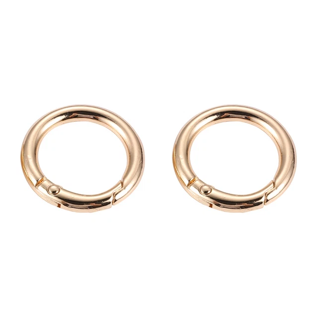 2pcs 2cm Metal Circle Trigger Rings DIY Accessories Alloy for Bag (Gold) *Z