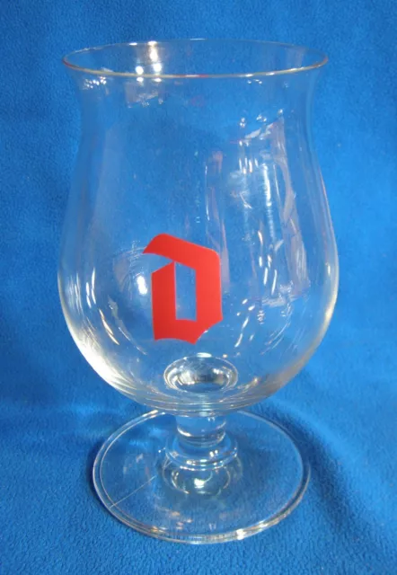 Duvel Moortgat Belgian Ale Tulip Beer Glass 150 Years Anniversary Red D 6 1/2"