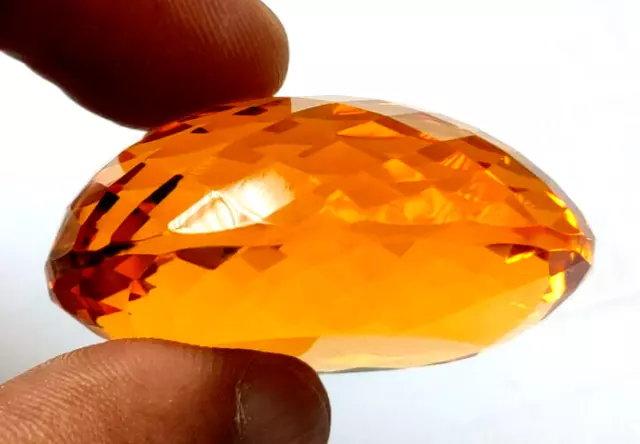 120 Ct Brazilian GIE Certified Natural Shiny Citrine Oval Cut Loose Gemstone 3