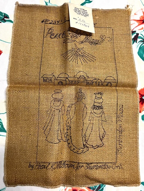 "Alfombra primitiva patrón de enganche ""3 Wise Men Peace"" de Pearl McGown 7 X 13"