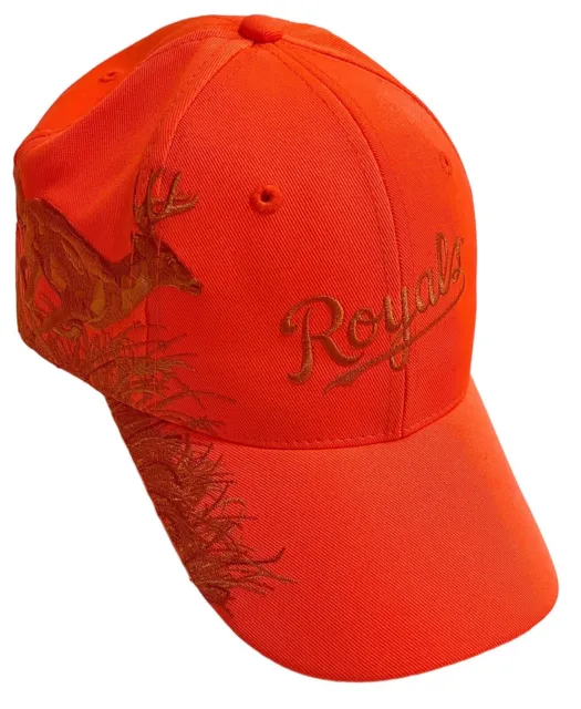 KC Royals Baseball Cap Dri-Duck Running Buck Wildlife Series Blaze Orange Hat OS
