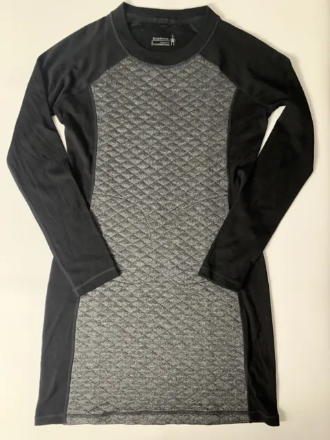 Smartwool Diamond Peak Black Gray Quilted Dress w/Pockets Sz Small Merino Womens