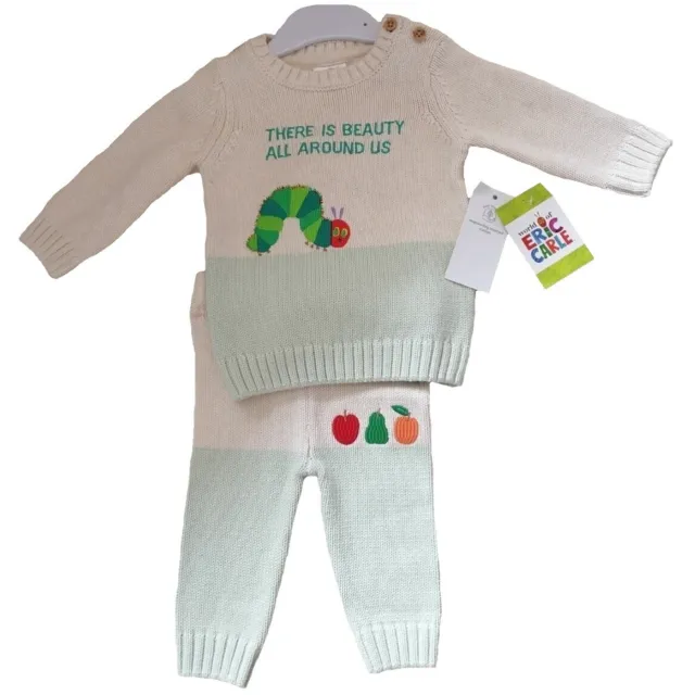 Baby Boy Knitted Set Very Hungry Caterpillar 0 3 6 9 Months NEW Jumper & Bottoms