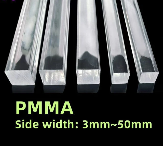 50cm Length 40x40mm Transparent Rod Acrylic Stick PMMA Plexiglass Bar DIY Tools