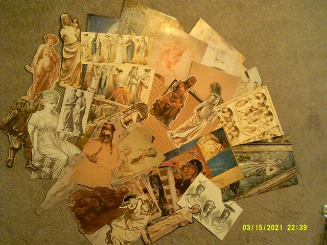 (#3/11) Lote de 75+ piezas papel EPHMERA ARTESANÍA álbum de recortes ARTE collage diario basura