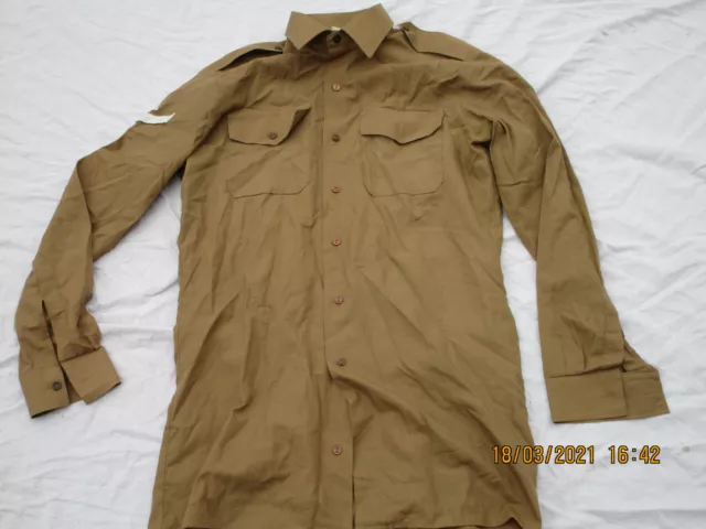 Shirt Mans khaki,Diensthemd, langarm, Gr. 40  , für No. 2 Dress Uniform,#43,LCPL