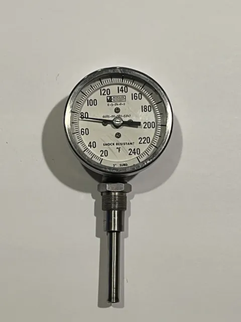 WEKSLER Instruments Self Indicating Thermometer E-3-24-0-2 Shock Res. 20-240° F