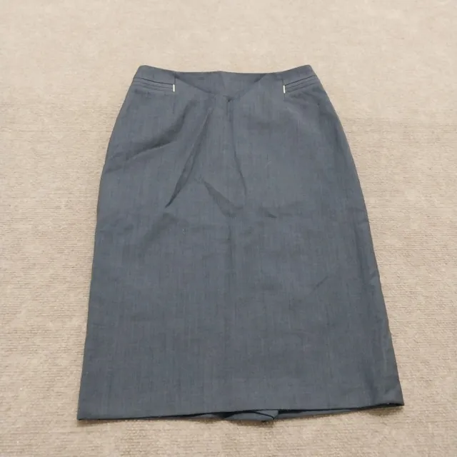 Hugo Boss Womens Size 0 Blue Lined Knee Length Pencil Straight Skirt