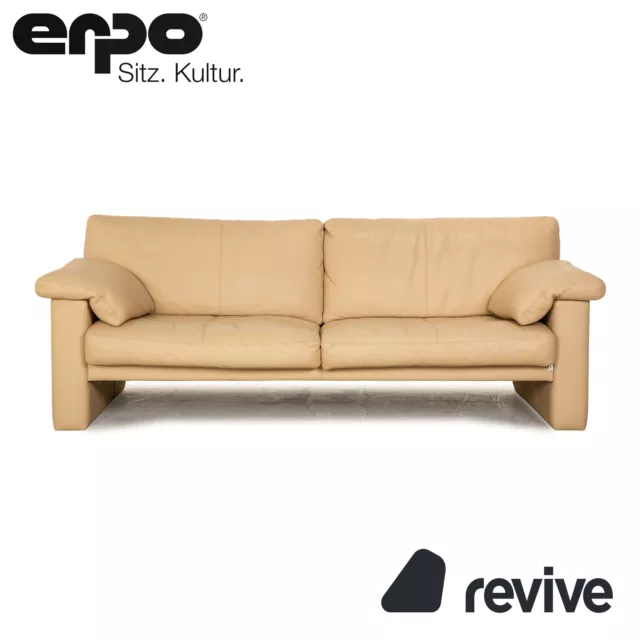 Erpo CL 300 Leder Dreisitzer Creme Sofa Couch