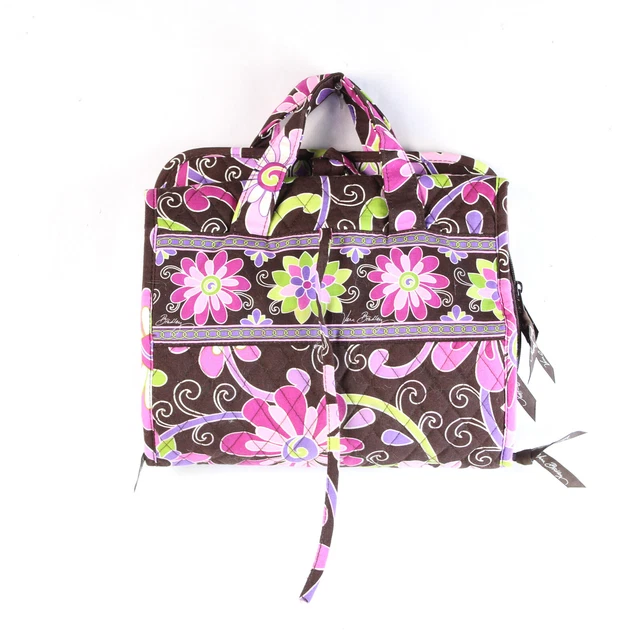 Vera Bradley Plum Petals Hanging Folding Cosmetic Toiletry Organizer Brown