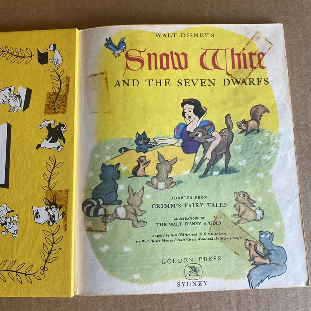 WALT DISNEY'S SNOW White and The Seven Dwarfs ~ Little Golden Book 1961 ...