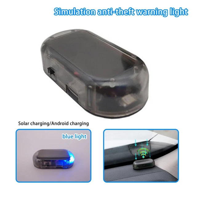 Car Alarm System, Solar Power Dummy Car Alarm LED Light Leather for Car Interior