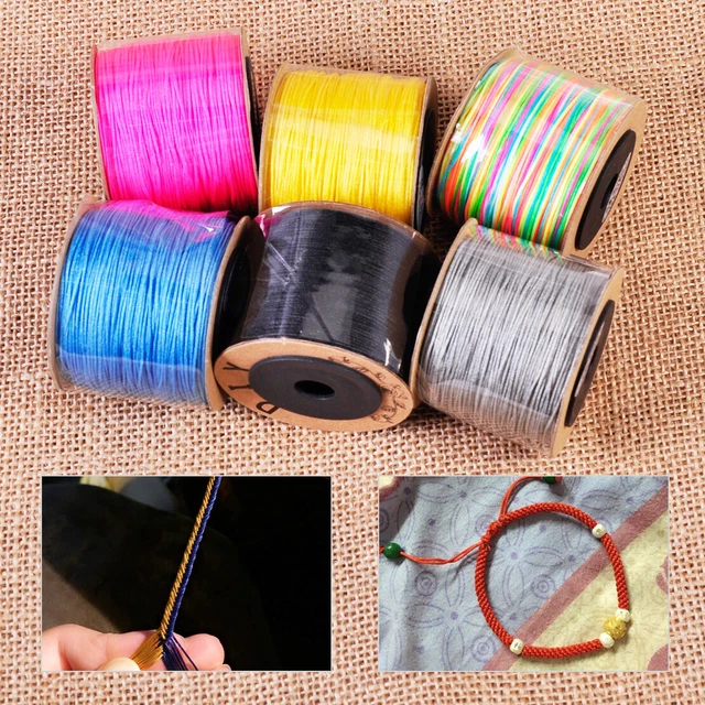 100M Shamballa Makramee Flechten Perlen Faden Seil Kordel Nylon Schnur 0.8mm wo