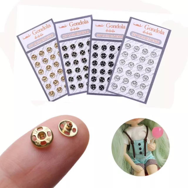 48Pcs Mini Button Buckle for 1/6Doll DIY Clothes Metal Buckle Invisible Snaps