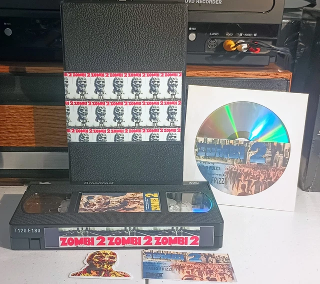 CUSTOM HORROR VHS Zombie 2 +Free VHS On DVD Alternate Label Sticker