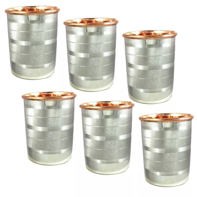 Copper Water Cup Tumbler Set-4 Handmade 300 Ml Health Benefit Natural Ayurveda