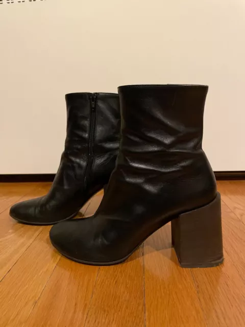 Acne Studios Saul Ankle Boots Black Leather Size 38