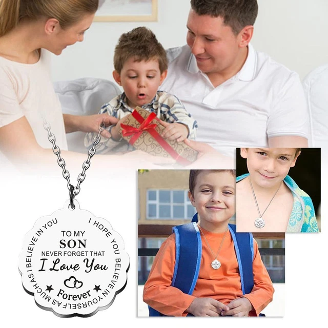 To My Son - Never Forget How Much I love You - Dog Tag - Military Ball Chain