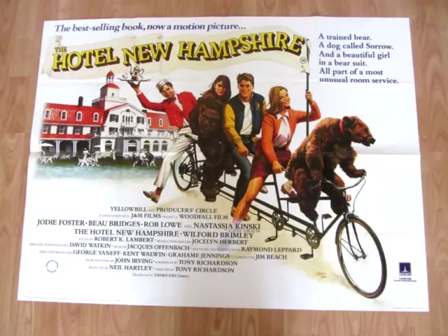 The Hotel New Hampshire (1984) Rob Lowe Comedy Original Uk Quad Cinema Poster Vg