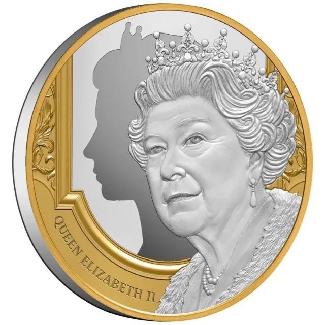Silbermünze Queen Elizabeth II. in Gedenken 2022 - Niue - Teilvergoldet 1 Oz PP