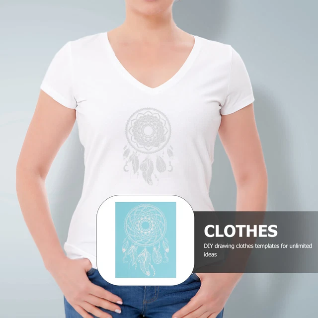 Stencil Autoadesivi Per Serigrafia - Motivo Foglia, 19,5x14cm, Riutilizzabili Per Tessuto E Legno - Foto 4