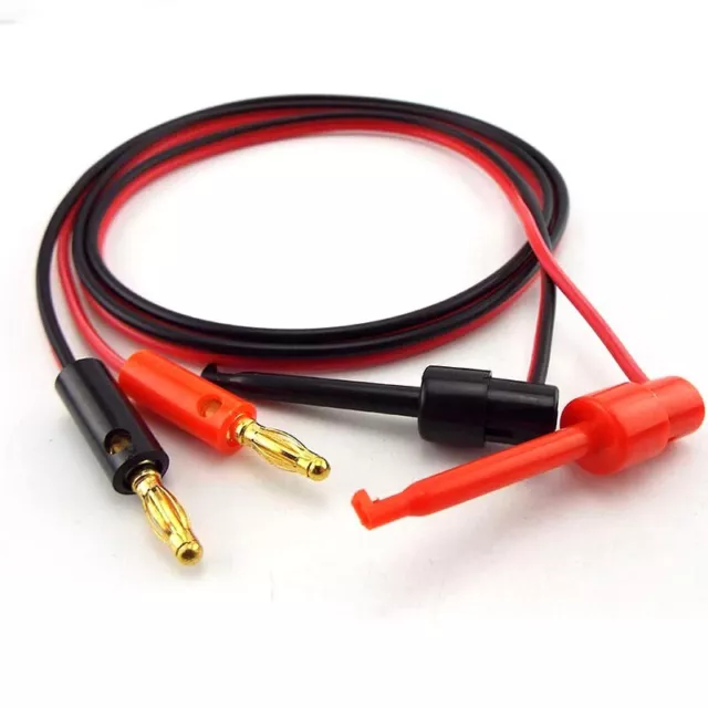 1M 4mm Banana Plug Connector to Hook Clip Probe Test Lead Cable For Multimeter