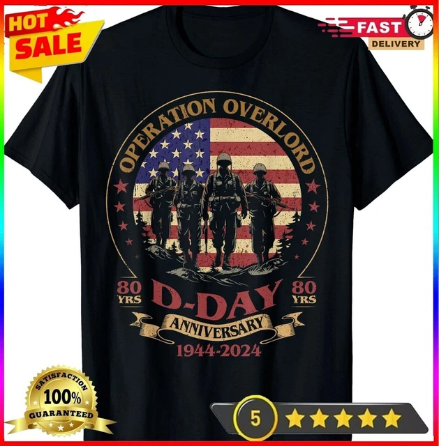 VINTAGE OPERATION OVERLORD 1944 DDay 2024 80th Anniversary TShirt NEW