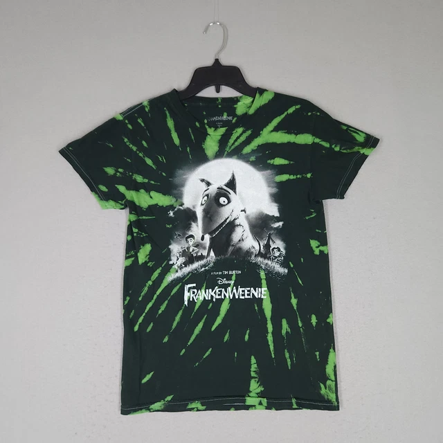Disney Frankenweenie Shirt Adult Small Green Tie Dye Tim Burton's Movie Tee Mens